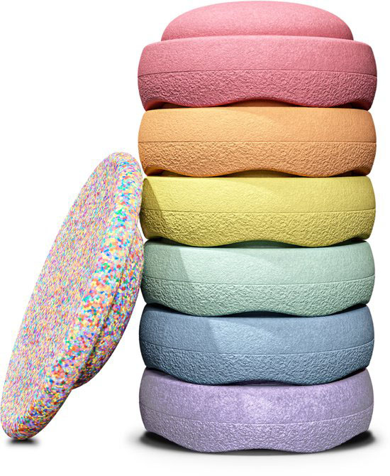 Stapelstein® | Super Confetti Rainbow Set Special | 6+1 | Pastel